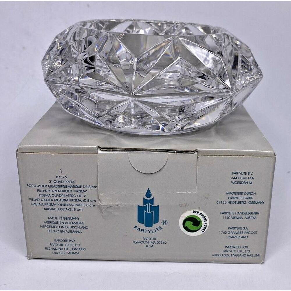 PartyLite‎ 3" Quad Prism Candle Holder Rare Retired NIB P19D/P7376